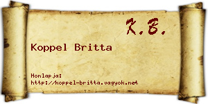 Koppel Britta névjegykártya